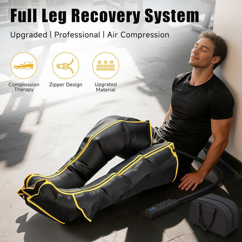 Air Compression Leg and Foot Massager with Multiple Modes and Adjustable Intensity