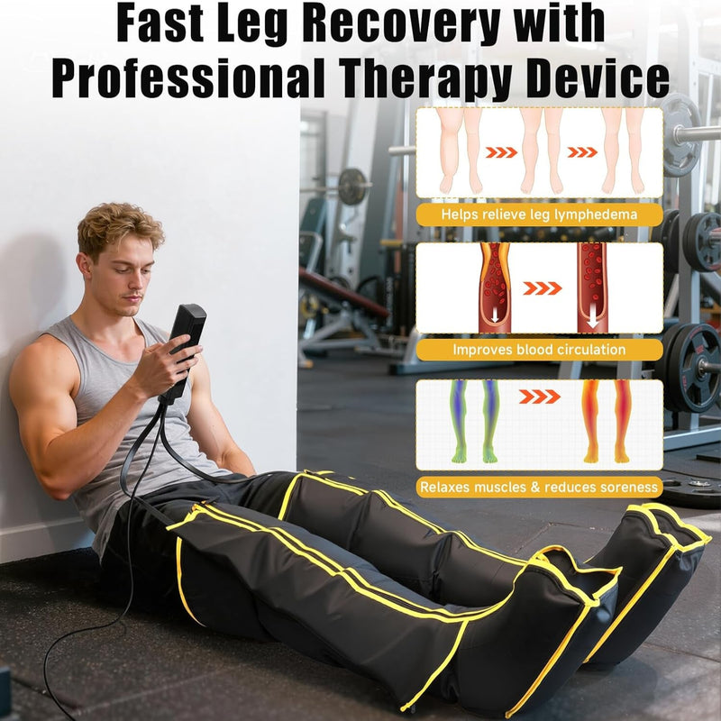 Air Compression Leg and Foot Massager with Multiple Modes and Adjustable Intensity