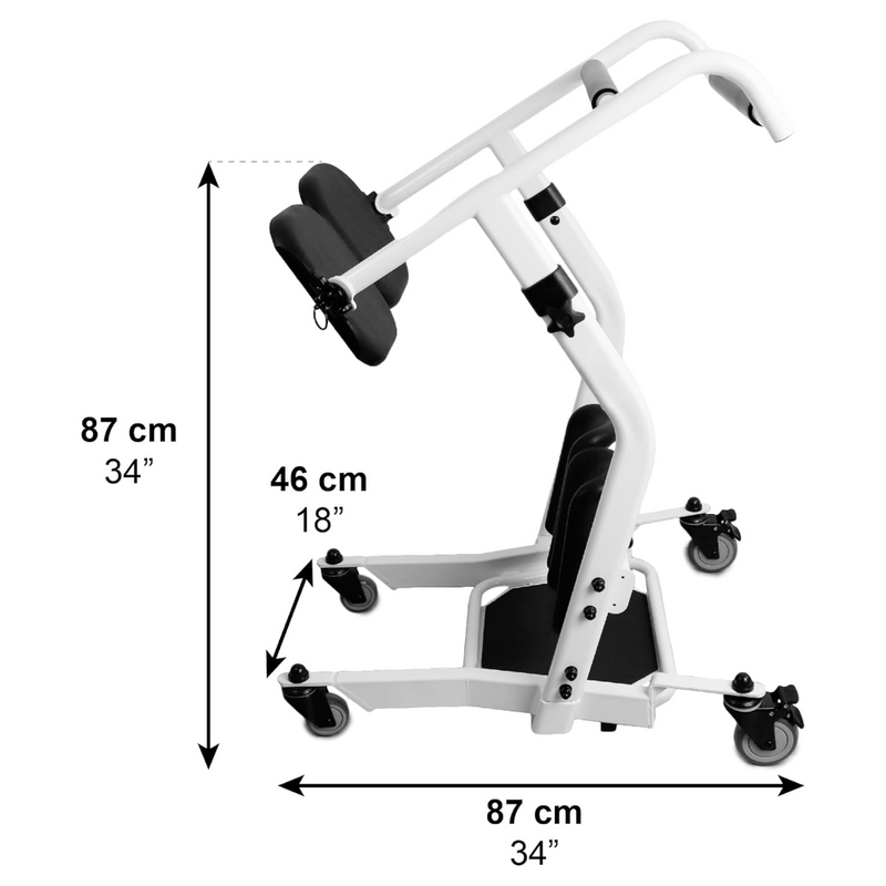 Stand Assist Transfer Chair with Wheels and Knee Support Pads