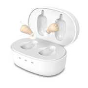 Rechargeable OTC In-Ear Hearing Aids with Charging Case and Noise Reduction