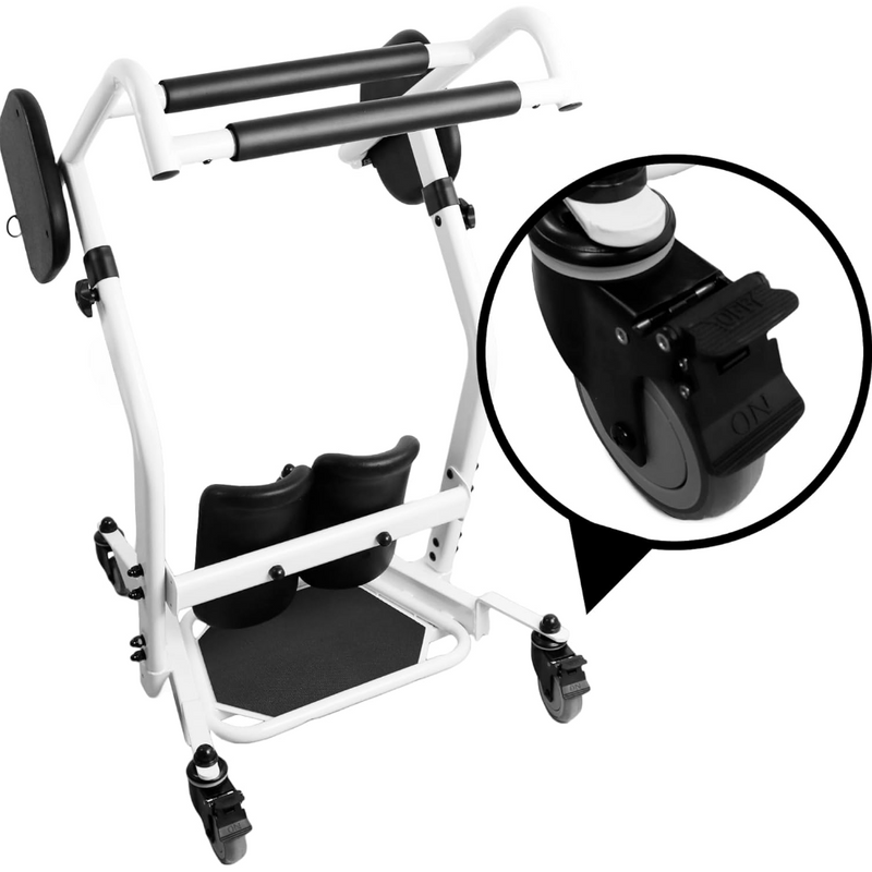 Stand Assist Transfer Chair with Wheels and Knee Support Pads