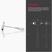 Tromner Neurological Reflex Hammer with Dual Rubber Head and Pointed Tip