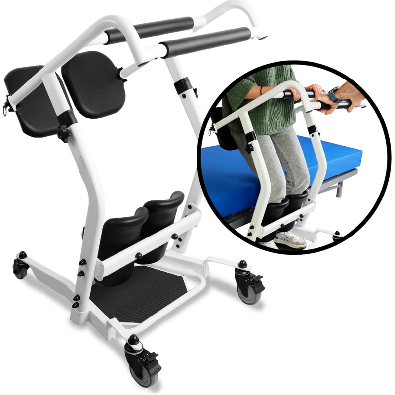 Stand Assist Transfer Chair with Wheels and Knee Support Pads